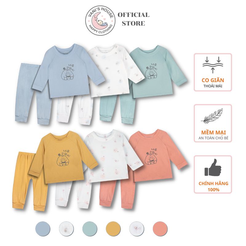Punchun bộ raglan dài tay cho bé trai bé gái thu đông PUAW2022