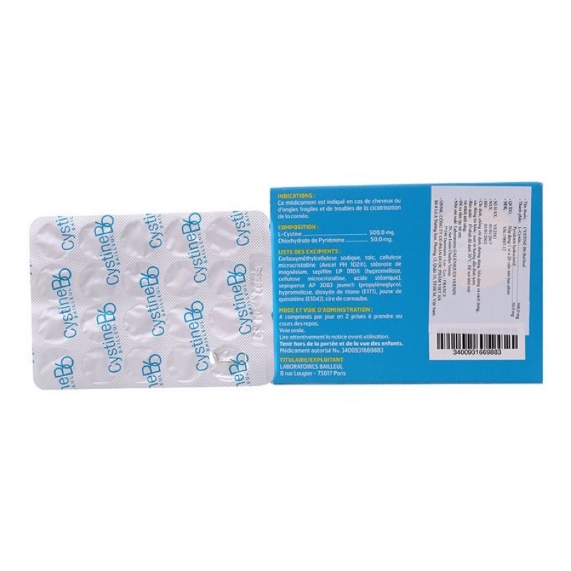 Viên uống cystine B6  giảm rụng tóc, loạn dưỡng móng