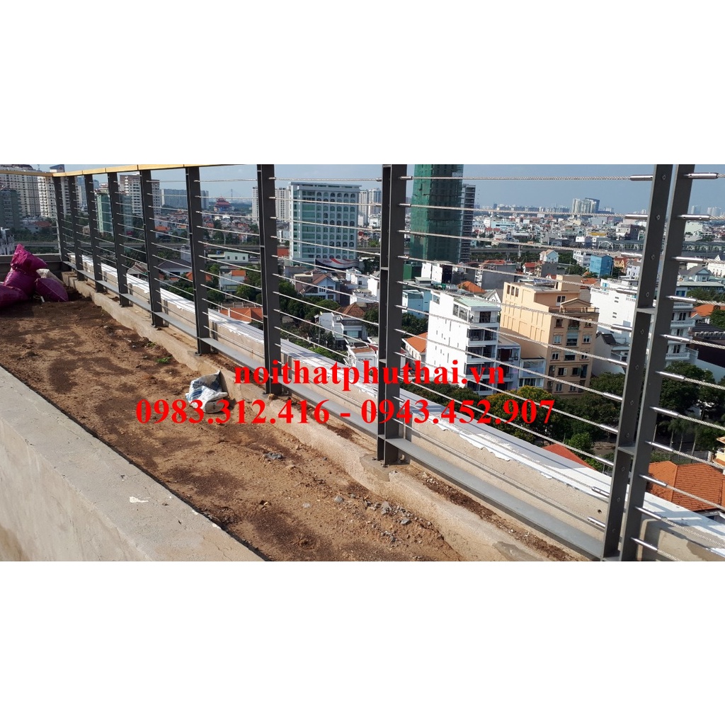 Combo bộ tăng đơ+ ốc kính+ ốc thông tầng cho cầu thang cáp