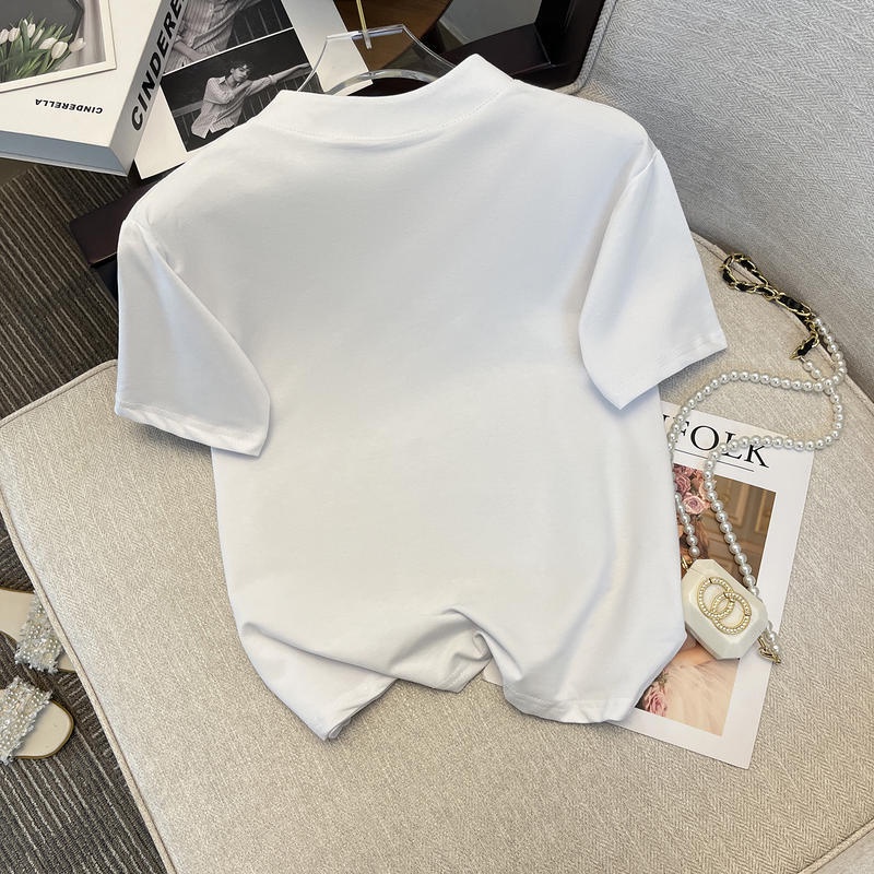 Áo Thun Nữ Ngắn Tay Cổ Tròn Phong Cách Thời Trang Mới