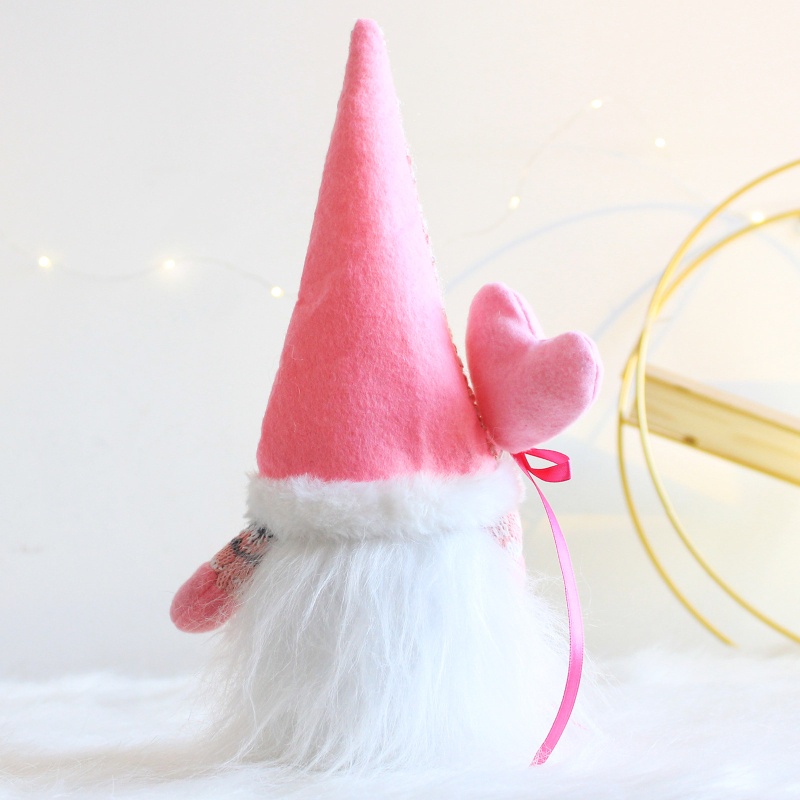Qj Mô Hình Gnome Hoa Hồng Nhồi Bông Trái Tim Scandinavian Tomte Elf Để Bàn Trang Trí Ngày Valentines Dwarf