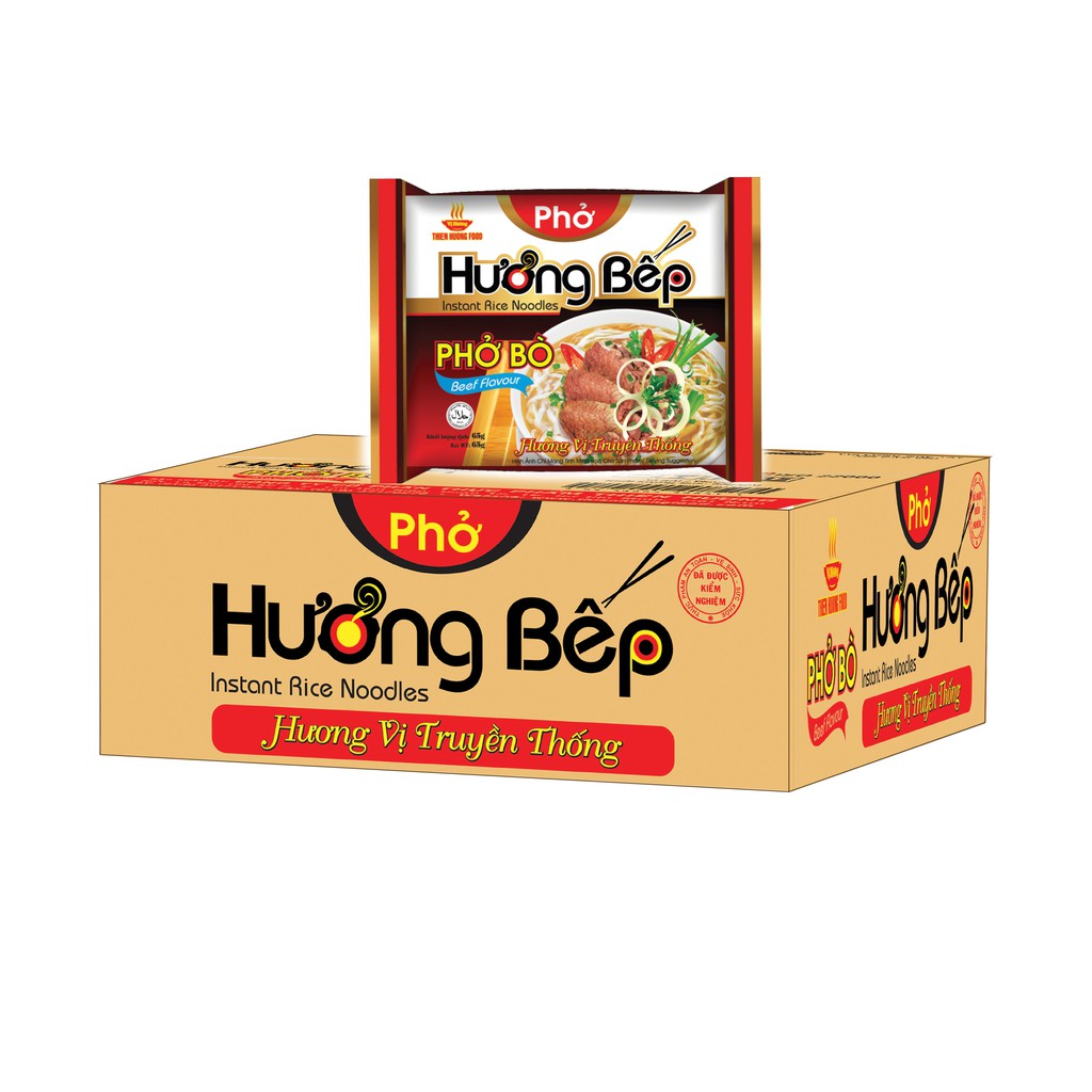 Thùng 30 gói Phở bò Hương bếp 65gr/gói