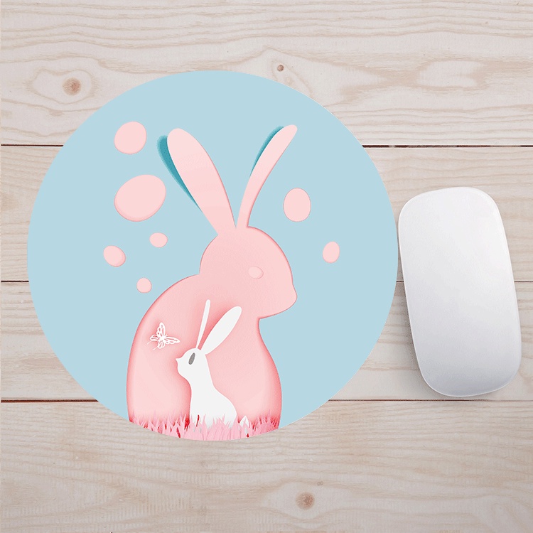 Miếng lót chuột, bàn di chuột hình tròn cute giá rẻ kích thước 20x20cm dùng cho máy laptop