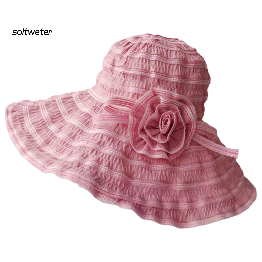 Mũ Chống Nắng/Tia UV Họa Tiết Hoa Nhỏ Gọn Tiện Lợi Cho Đi Du Lịch