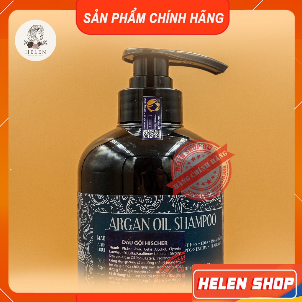 HISCHER Combo Dầu Gội Xả 2000ml  Dầu Gội Argan  Ngăn Gàu, Giảm Rụng Tóc, Chăm Sóc Tóc Khô Xơ, Hư Tổn, Kích Mọc Tóc