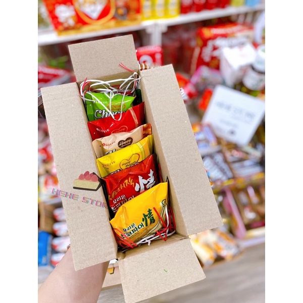 6 bánh 𝖢𝖧𝖮𝖢𝖮𝖯𝖨𝖤 𝖬𝖨𝖷 vị Hàn quốc kèm hộp