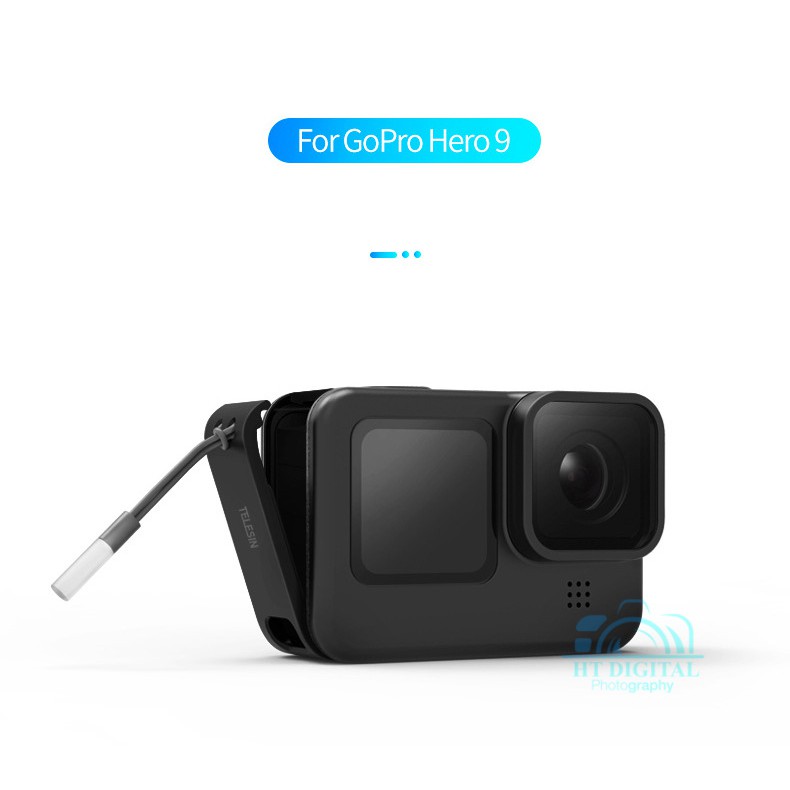 Nắp Đậy Pin GoPro 9 10 có Cổng Sạc Telesin - Camera Case Battery GoPro Hero 9