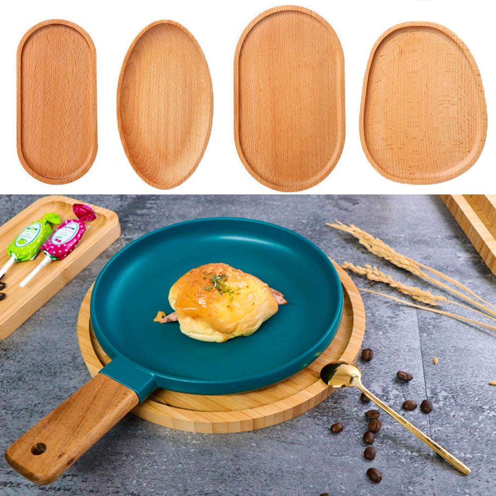 LEISURE Giá Đỡ Bằng Gỗ Tre Hình Chữ Nhật Dùng Để Phục Vụ Trái Cây /