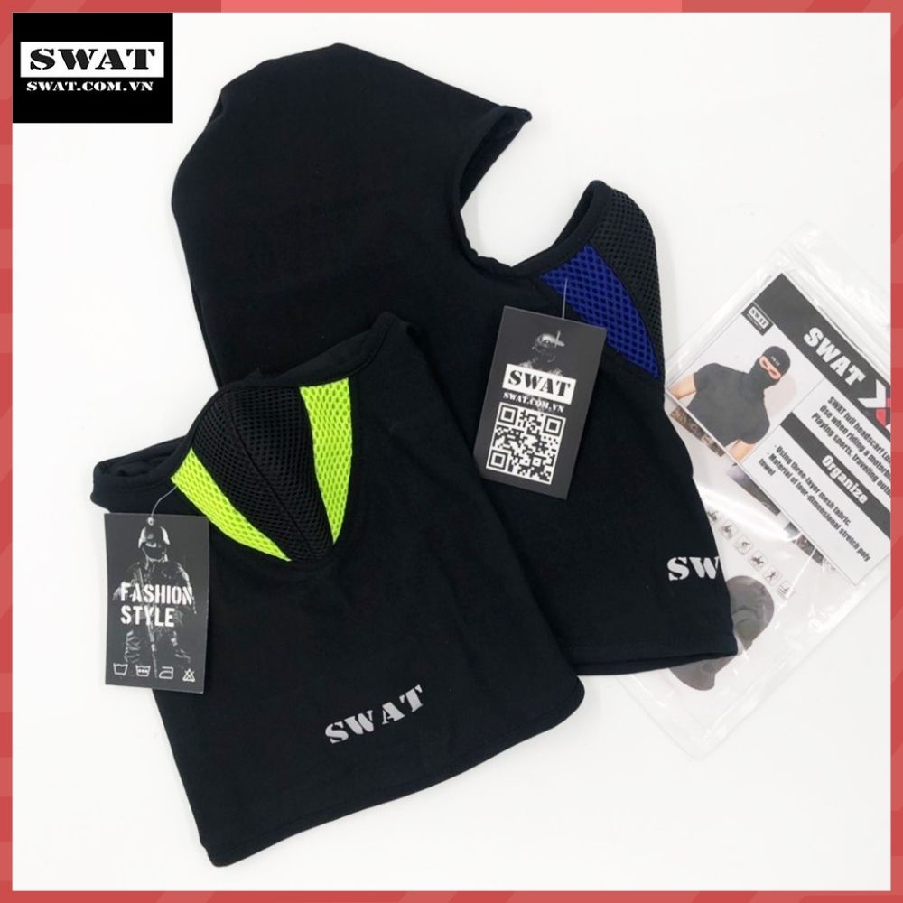 KHẨU TRANG TRÙM ĐẦU KIỂU NINJA Swat X2 Chất liệu vải siêu mềm mịn Co giãn Chống nắng Chống bụi Thương hiệu SWAT Cao
