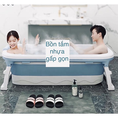 [𝗥𝗲̉ 𝗩𝗼̂ Đ𝗶̣𝗰𝗵] Bồn tắm gấp gọn cho người lớn, gia đình tắm, xông hơi thư giãn chất liệu nhựa PP và Silicon Loại 1