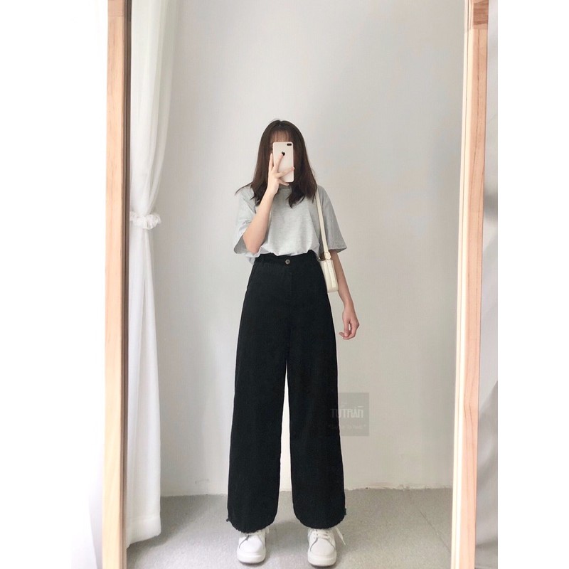 Quần Jogger Nhung tăm rút gấu ( Ảnh Thật)