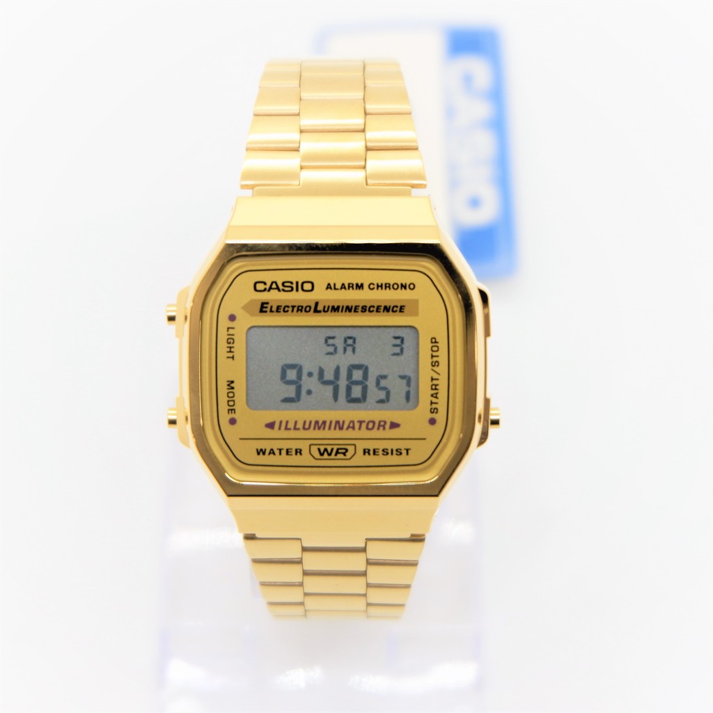 Đồng hồ điện tử Casio A168WG-9WDF Gold 🌟sɪêᴜ ᴄʜấᴛ 🌟 -Dành Cho Cả Nam Và Nữ ( Unisex ) - Giá Siêu Ưu Đãi