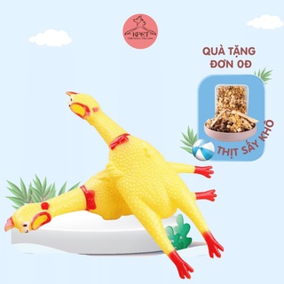 Đồ chơi cho chó mèo hình con gà vàng có tiếng kêu chíp chíp đồ gặm cho chó chơi chất liệu cao su cao cấp