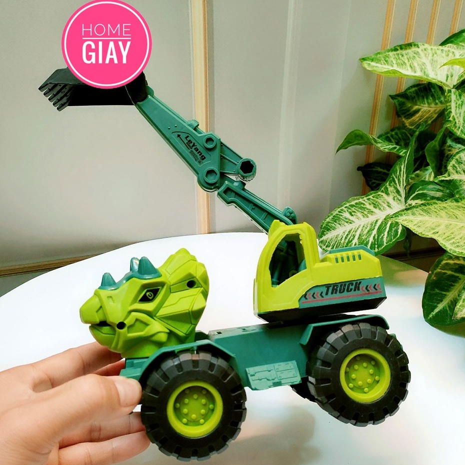Đồ chơi xe ô tô khủng long máy xúc Home giay trẻ em, bộ đồ chơi nhiều con khủng long
