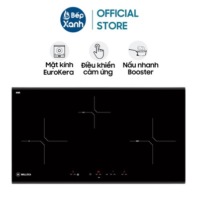 [TRẢ GÓP 0%] Bếp điện từ 3 vùng nấu Malloca MH-03IRB S - Linh kiện Châu Âu
