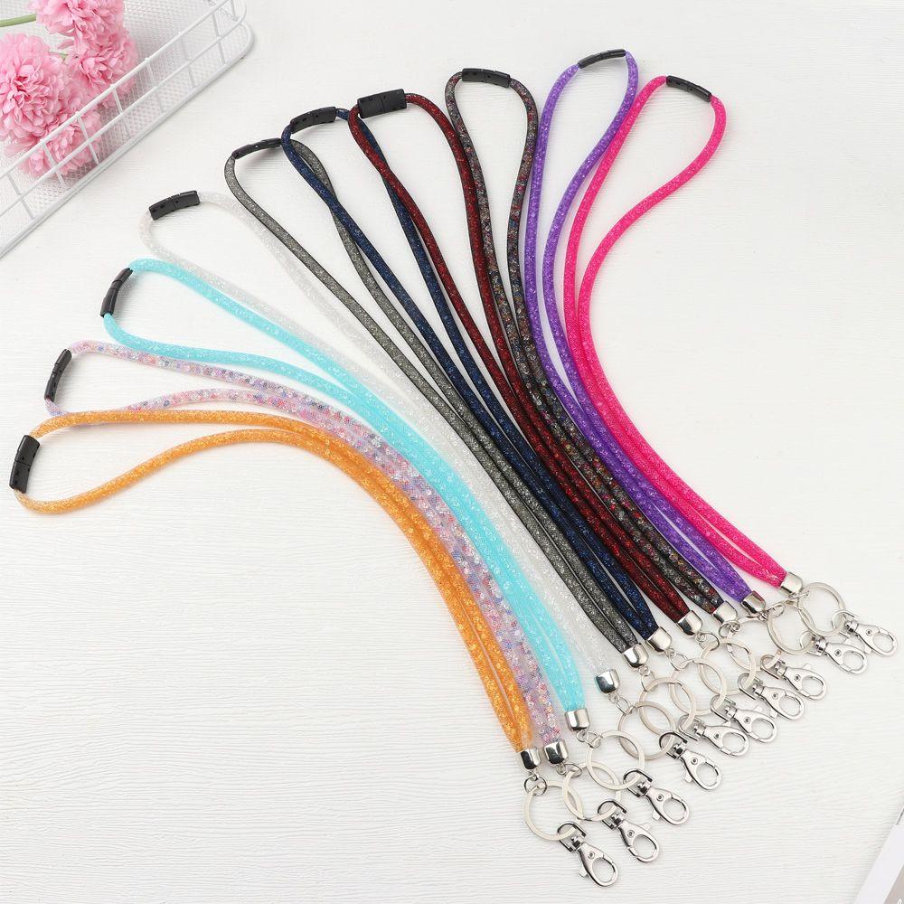 PISTA 1 Dây Đeo Thẻ Có Thể Thu Gọn Đính Đá Tiện Dụng Cho Văn Phòng