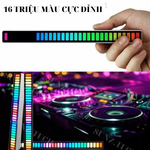 Thanh đèn LED RGB, 16 triệu màu dùng  APP điện thoại nháy theo nhạc, đèn trang trí, decor phòng cảm biến âm thanh hót