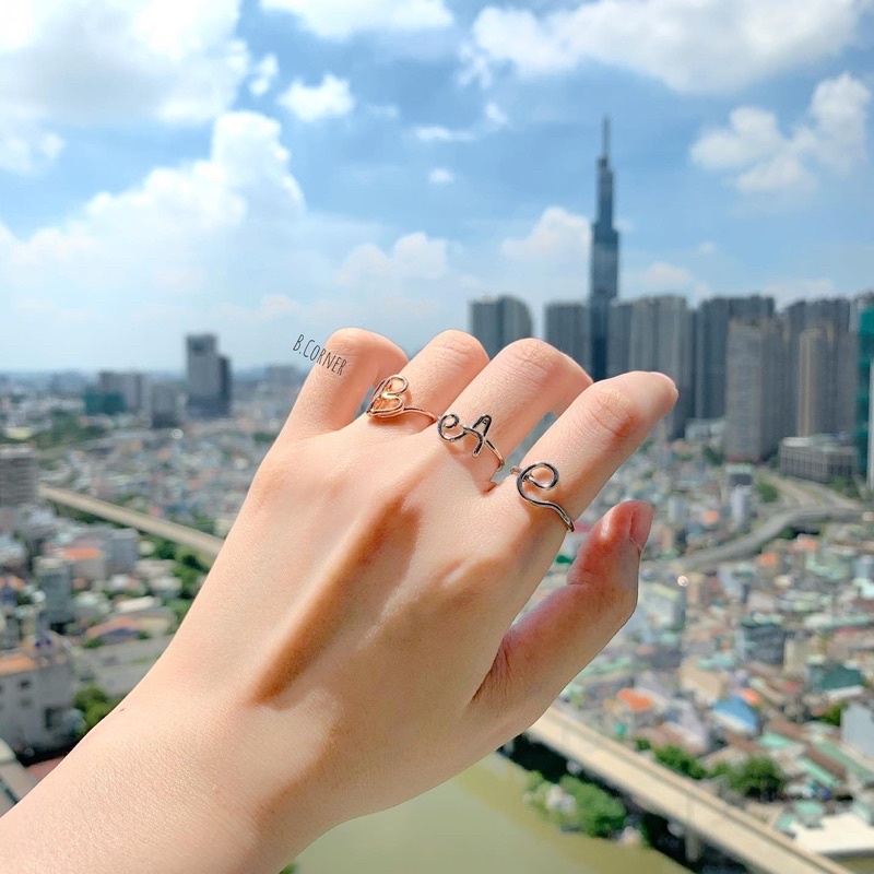 Nhẫn Chữ 2 Màu - NHAN1005