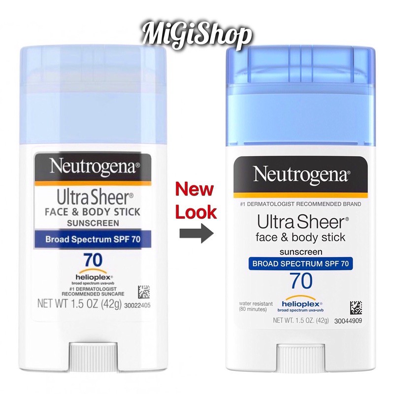 [Hàng Mỹ] Sáp Chống Nắng Dạng Lăn Neutrogena Ultra Sheer Face And Body Stick Sunscreen SPF70 42g