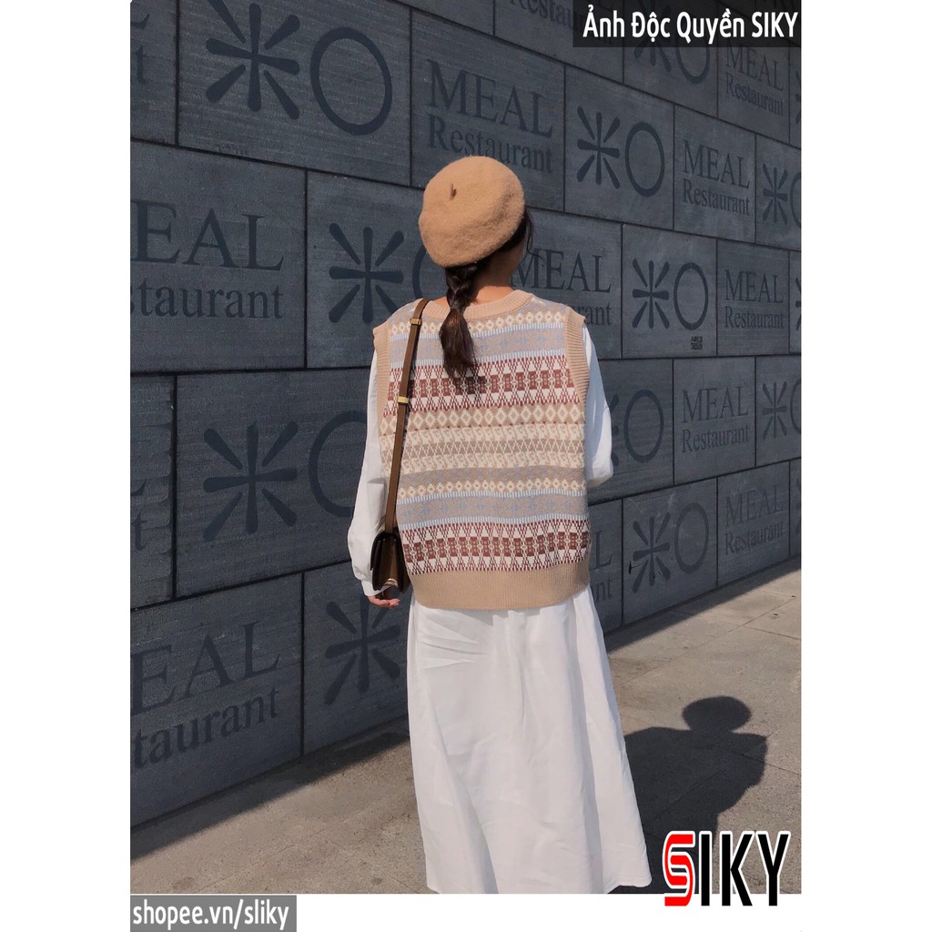 [ CÓ ẢNH THẬT] Áo len gile thổ cẩm nữ - 4BASIC | BigBuy360 - bigbuy360.vn