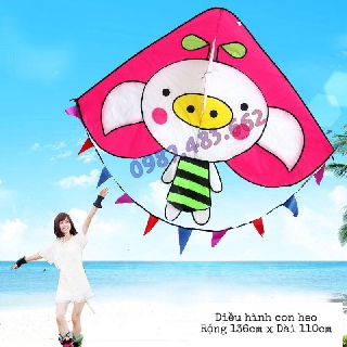 [COMBO 1 TẶNG 1]Diều HEO XINH XẮN - PIGGY( Tặng tay cầm thả diều lớn 150m dây ) - ẢNH THẬT