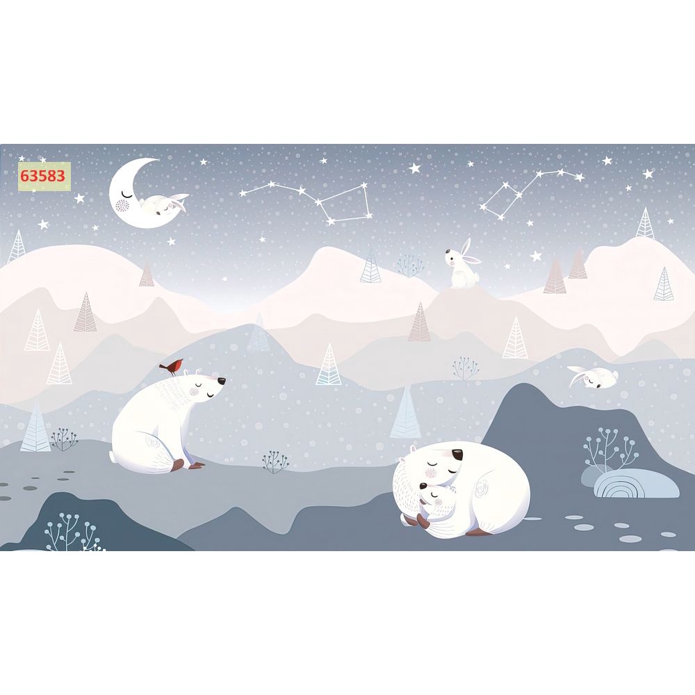 Tranh Dán Tường Phòng Trẻ Em Hoạt Hình Hiện Đại 3D đa dạng mẫu mã,  kích thước