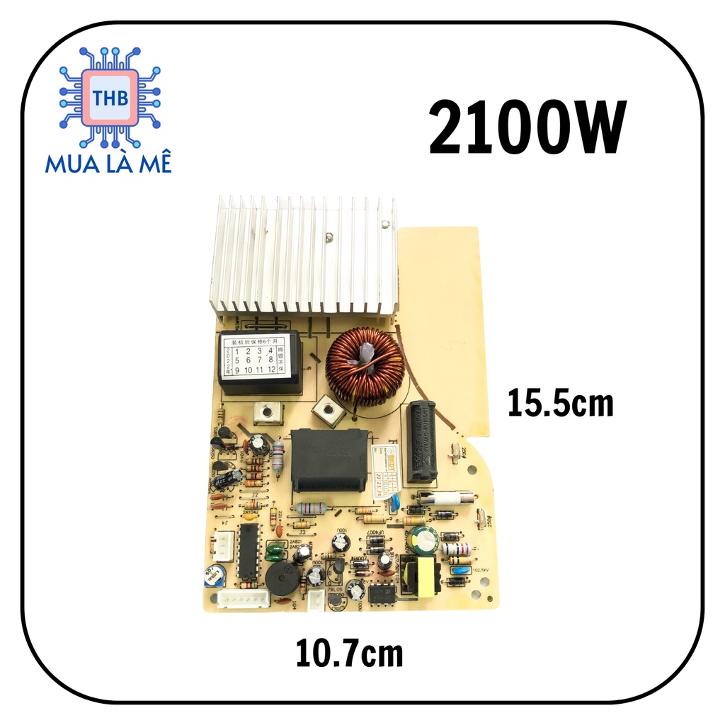 Bo mạch bếp từ cảm ứng đa năng 2100W loại siêu mỏng.