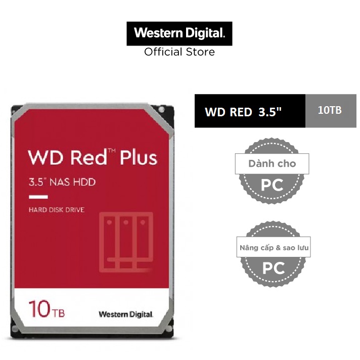 Ổ cứng gắn trong desktop WD Red 10TB, 3.5'', sata3 - (WD101EFBX)