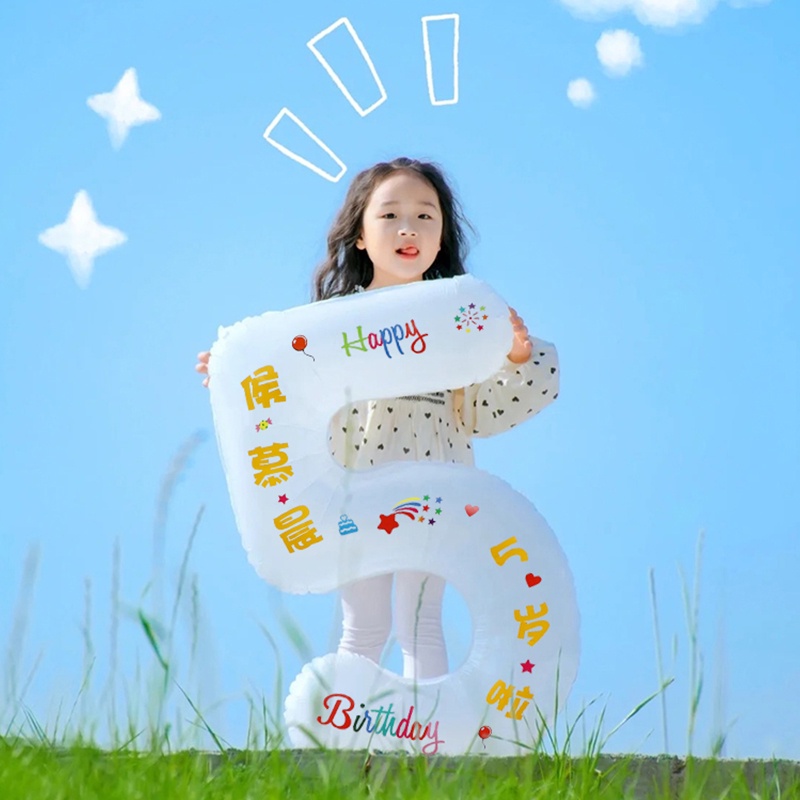 Bong Bóng Kỹ Thuật Số Màu Trắng Cỡ Lớn Trang Trí Tiệc Sinh Nhật / Tiệc Tùng Cho Bé