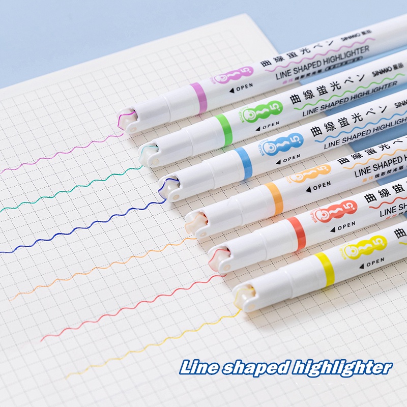 Bộ 6 bút đánh dấu bắt sáng nhiều màu sắc c6253 - ảnh sản phẩm 2