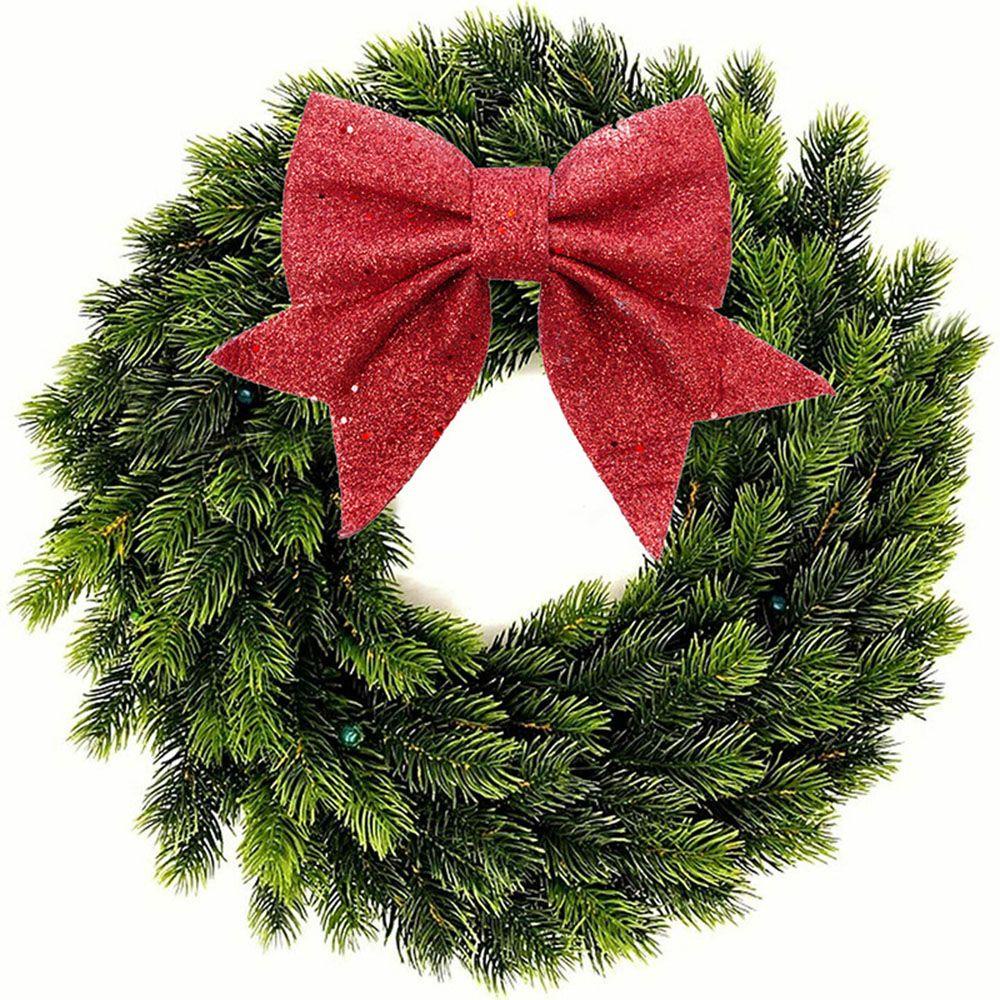 MUVAKO Christmas Bow Shiny Christmas Tree Pendant Hanging Decoration Large|Shiny Bow