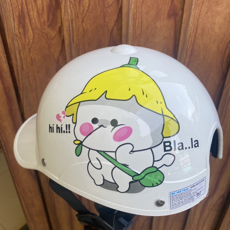 Nón kết bảo hiểm hình thú có khoét cột tóc cho nữ