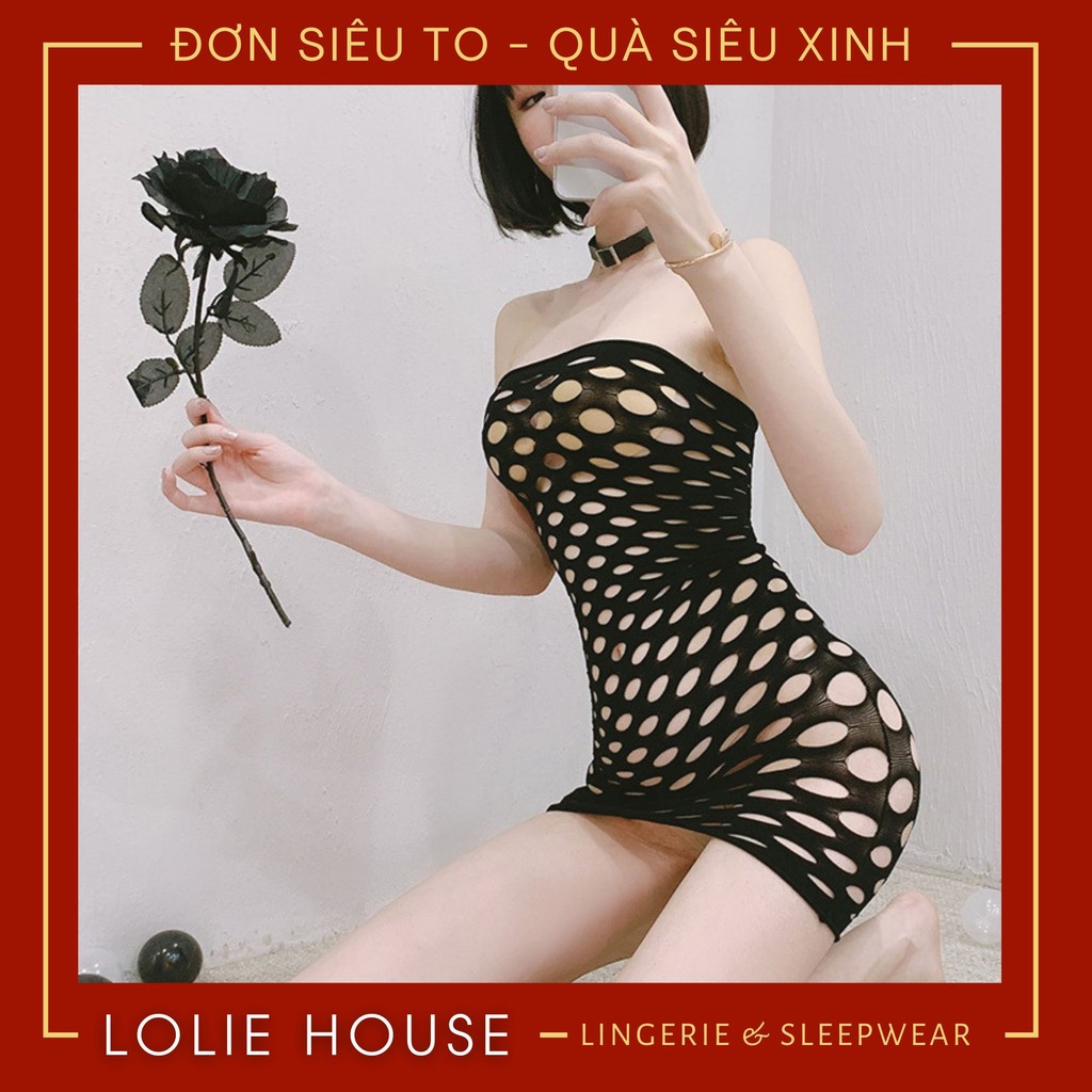 Bodysuit sexy quây lưới - Tất lưới toàn thân ôm body LOLIE HOUSE - BS2 | BigBuy360 - bigbuy360.vn