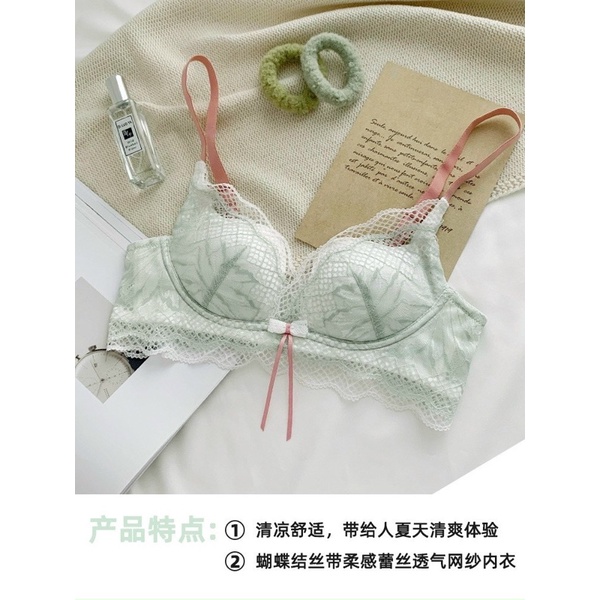 ÁO LÓT REN DÂY LƯỚI,ĐỆM MỎNG ĐÍNH NƠ CAO CẤP