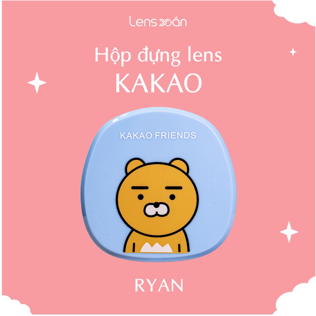 HỘP ĐỰNG KÍNH ÁP TRÒNG KAKAO FRIEND ĐỦ DỤNG CỤ ĐEO THÁO LENS VÀ LỌ CHIẾT NGÂM | Lens Xoắn