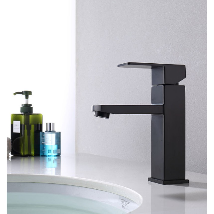 Vòi Lavabo nóng lạnh màu đen cao cấp - Inox 304- Hình vuông | BigBuy360 - bigbuy360.vn