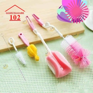 Bộ cọ rửa bình sữa - núm ty - cốc 4 chi tiết