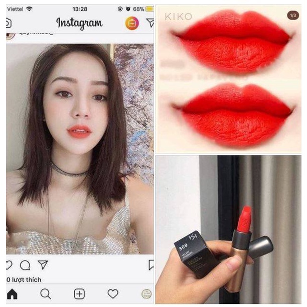 SALE 70% - Son  Kiko Velvet Passion. cam kết auth 100%