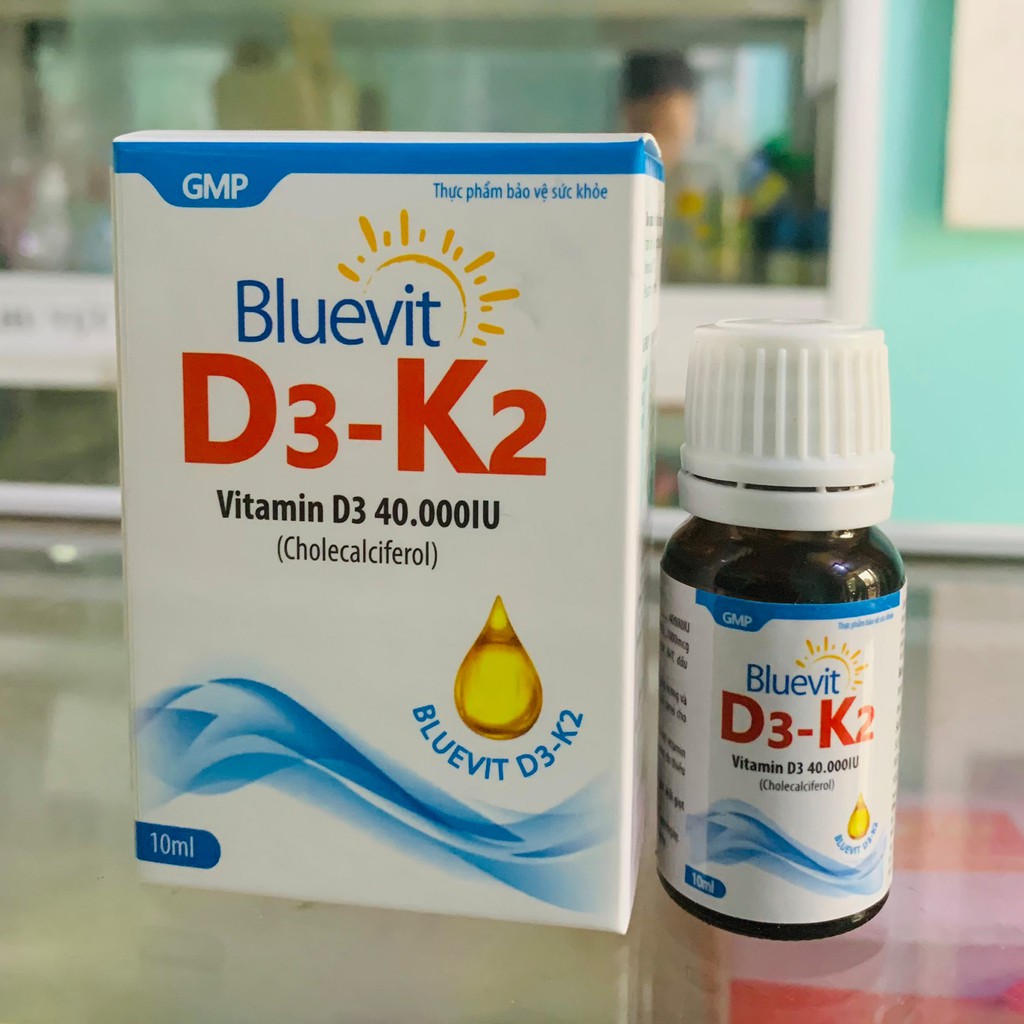 Bluevit Vitamin D3 K2 giúp tăng hấp thu canxi trẻ - Trẻ cao lớn khỏe mạnh dùng được cho bé từ 1 tháng tuổi