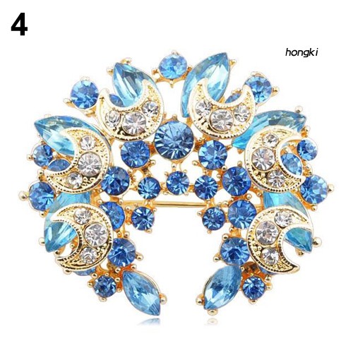 Ghim Cài Áo Hình Mặt Trăng Và Hoa Đính Kim Cương Giả Thời Trang Cho Nữ