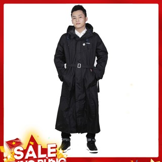 Áo mưa kiểu dáng măng tô thời trang màu đen có nẹp chống nước hàng Sơn Thủy K20