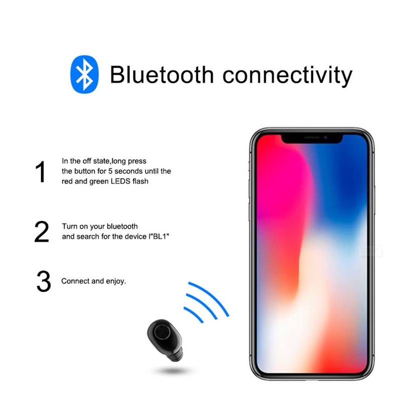 Bộ Tai Nghe Bluetooth 5.0 Bl1 Âm Thanh Sống Động Chất Lượng Cao