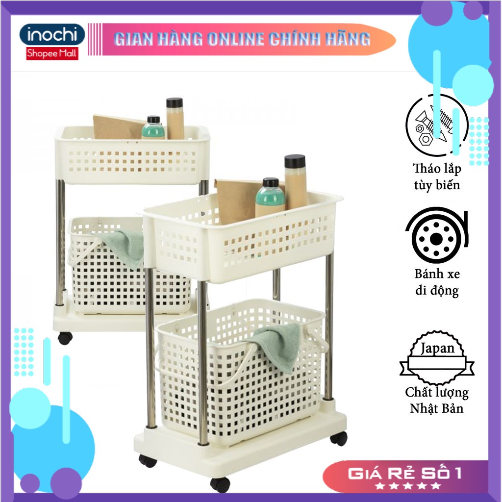 Kệ để đồ giặt di động Nachi INOCHI Nhưa Cao Cấp Chắc Chắn Sang Trọng Gọn Gàng Đựng Được Đồ Nặng Dễ