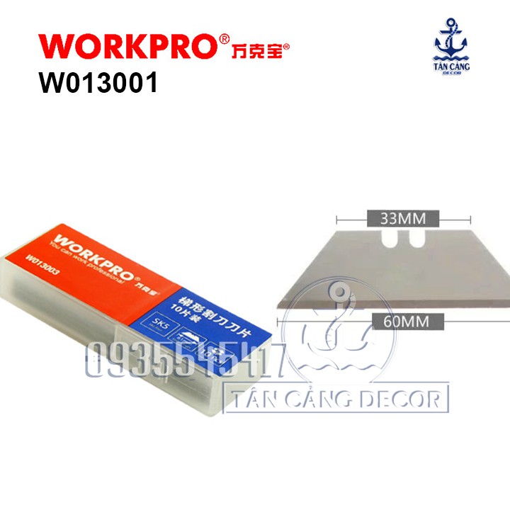 Combo 10 Lưỡi dao rọc cáp SK5 Workpro W013001