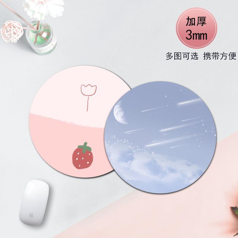 Tấm Lót Chuột Hình Tròn Dày Dặn Chống Trượt Họa Tiết Hoạt Hình Dễ Thương