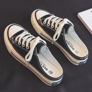 Giày thể thao canvas hở gót phong cách Hàn Quốc thời trang 2021 cho nam