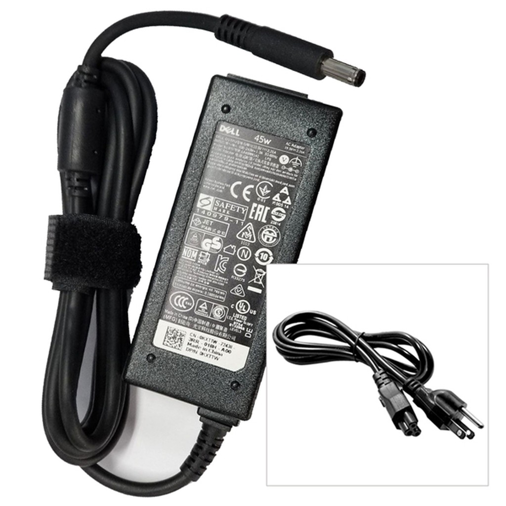 Sạc Laptop Dell 19.5V 2.31A 45W chân kim nhỏ 4.5 x 3.0mm -Tặng dây nguồn -Hàng mới 100%-Phụ kiện giá sỉ