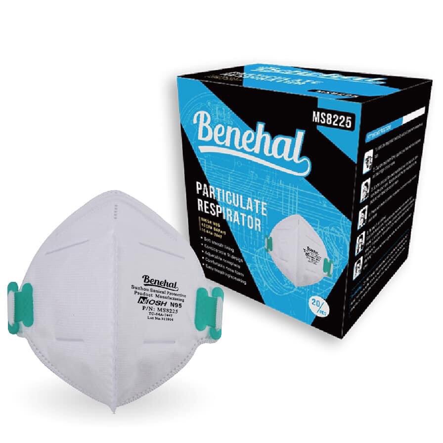 Khẩu Trang Benehal Mask NIOSH N95 Ms 8225 đạt chuẩn chống bụi siêu mịn (PM 2.5), vi khuẩn, virus