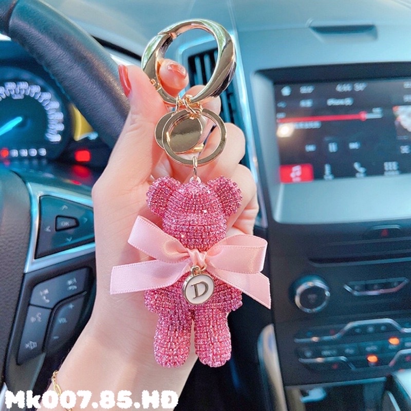 Móc khoá gấu nhiều màu phong cách sang trọng