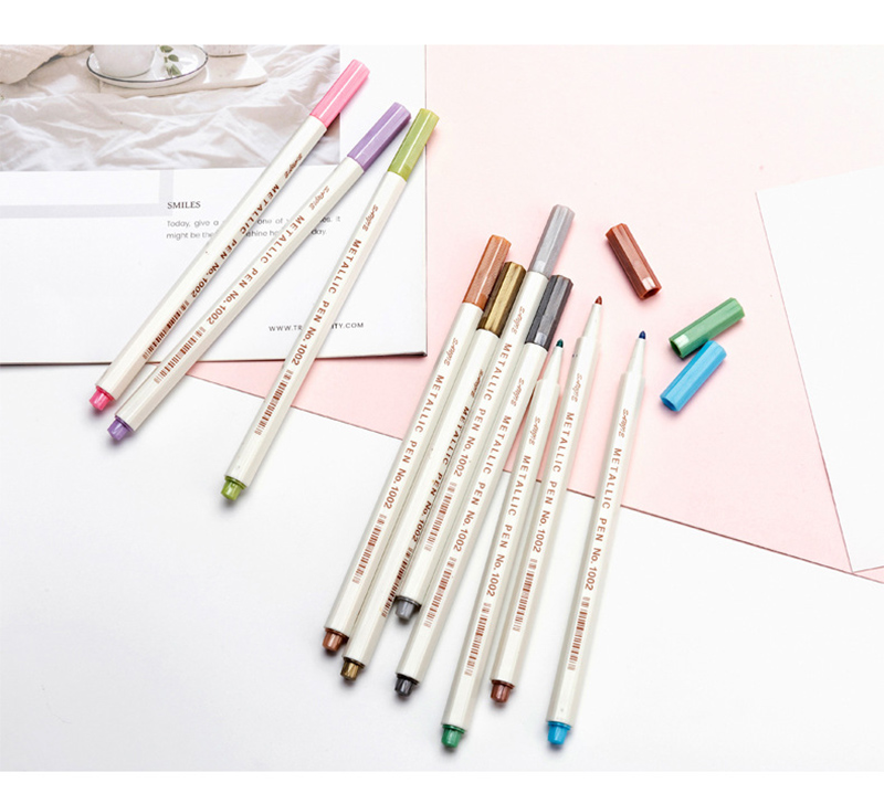 Bút Đầu Cọ Vẽ Thư Pháp 10 Màu